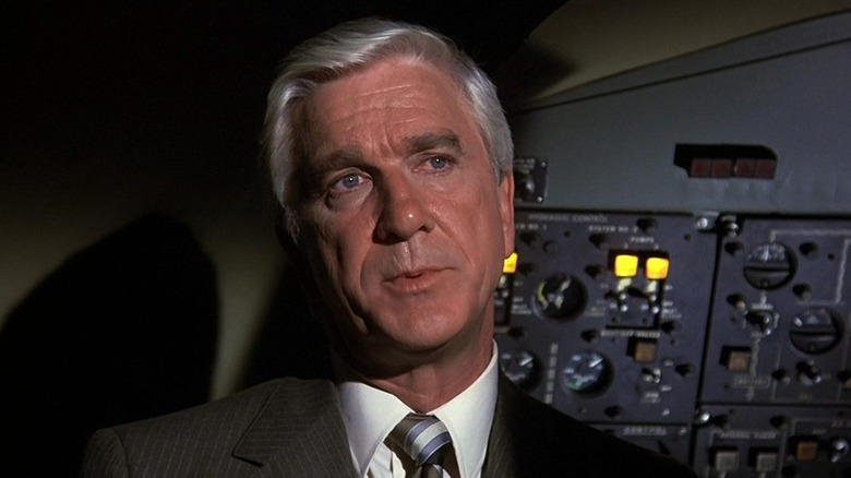 Leslie Nielson in cockpit