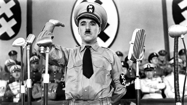 Charlie Chapman disguised as dictator