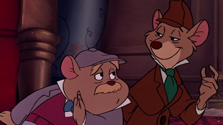 Basil grinning at a frowning Dawson