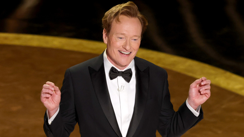 Conan O'Brien delivering a joke during the Academy Awards