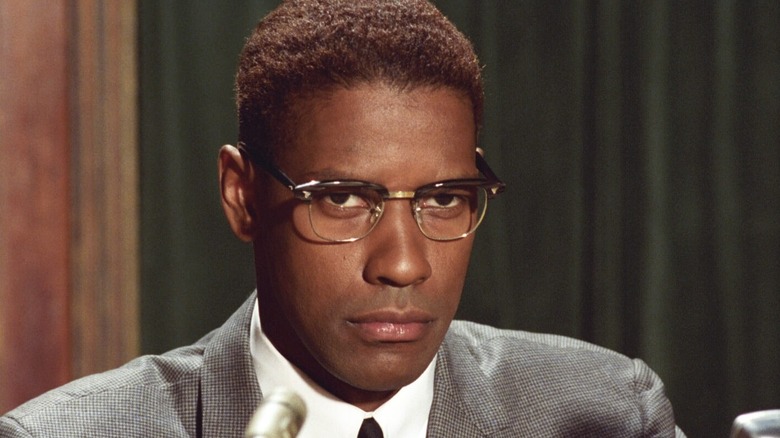 Denzel Washington wearing glasses Malcolm X