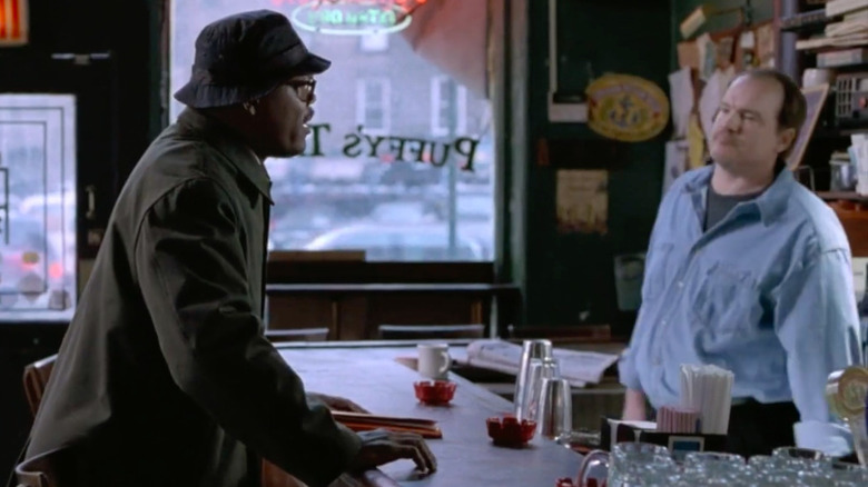 Samuel L Jackson entering a bar