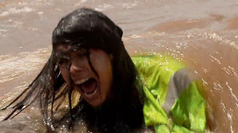 Lorenza Izzo's Justine screaming in a river