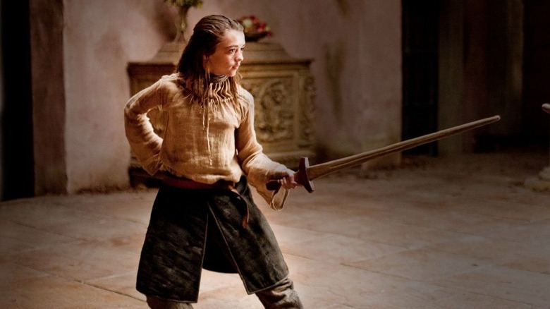 Arya trains with Needle
