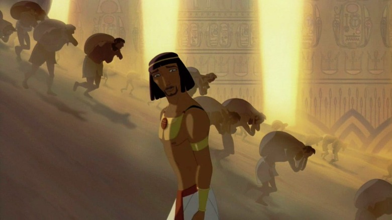 Moses visibly begins to question his royal life in The Prince of Egypt