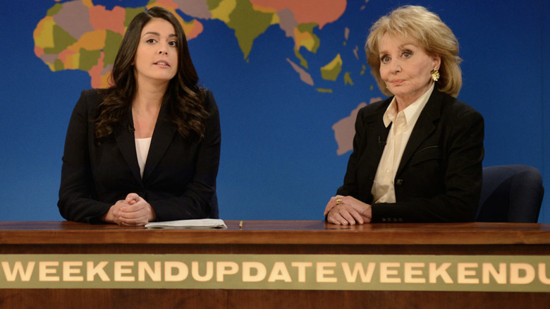 Cecily Strong and Barbara Walters on Saturday Night Live