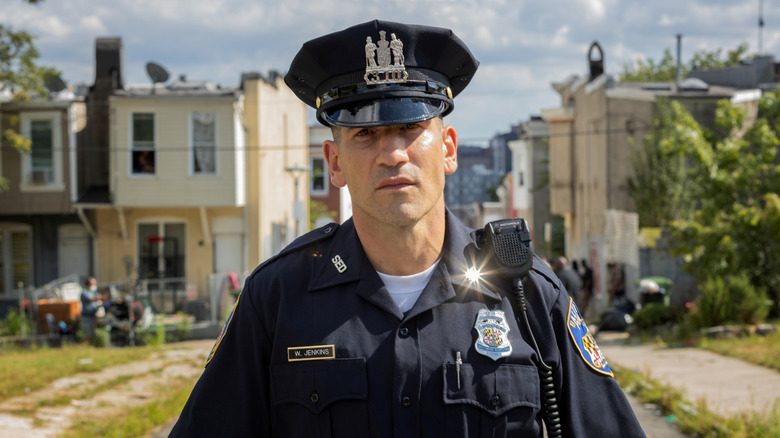 Sgt. Wayne Jenkins walking down a street in Baltimore in We Own This City