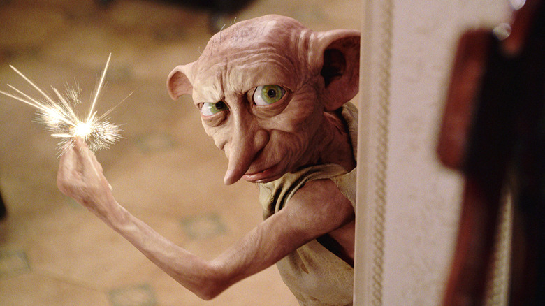 Dobby snapping his fingers and creating a spark in Harry Potter and the Chamber of Secrets