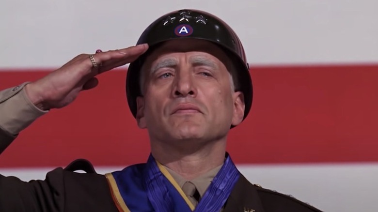 George C. Scott salutes his troops as General George S. Patton in Patton