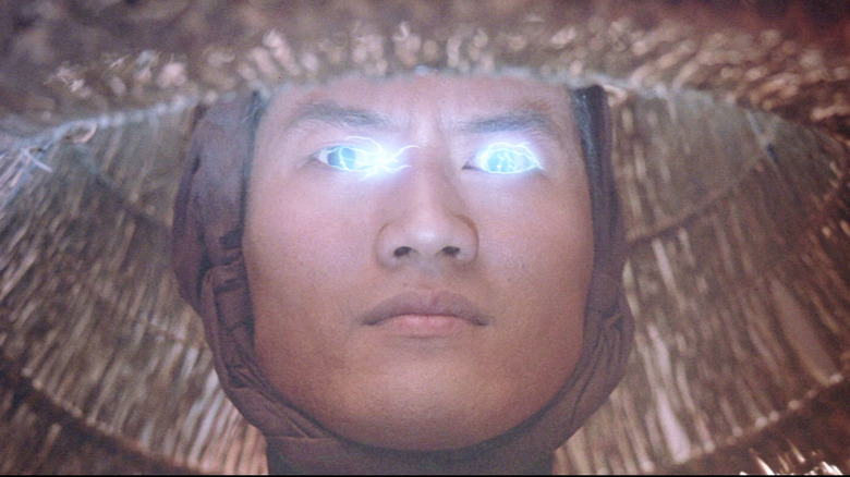 James Pax as Lightning creating sparks with his eyes in Big Trouble in Little China