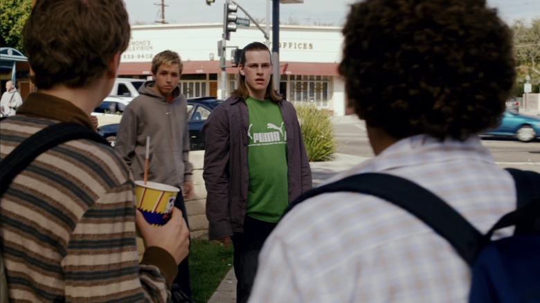 Jesse the Bully walking up to Seth and Evan in Superbad