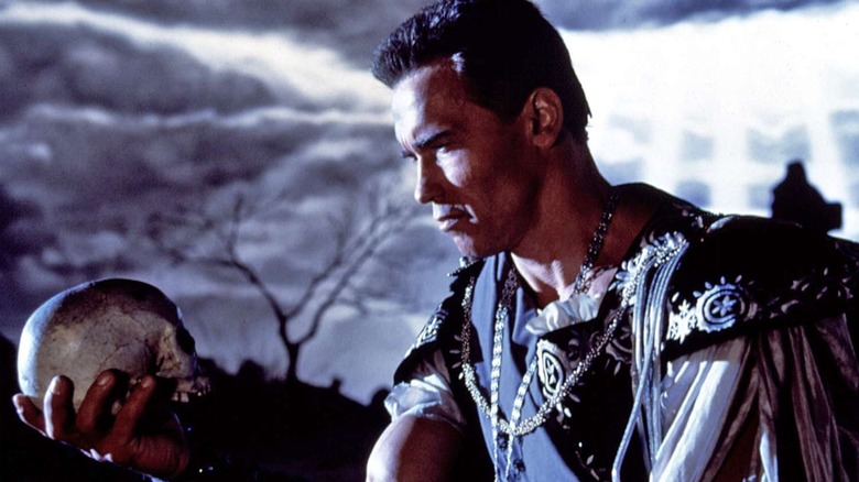 Arnold Schwarzenegger as Jack Slater playing Hamlet in Last Action Hero