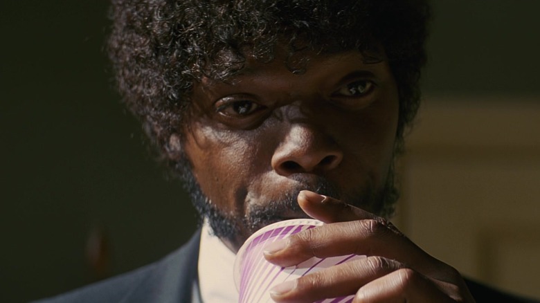 Jules sipping a soda in Pulp Fiction