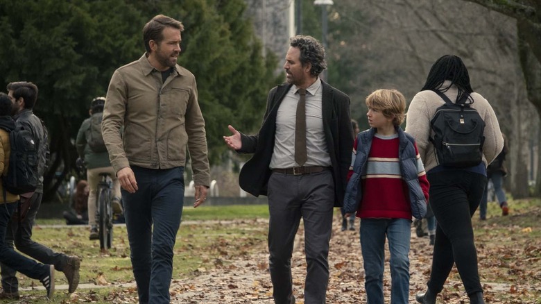 Ryan Reynolds, Mark Ruffalo, and Walker Scobell in The Adam Project.