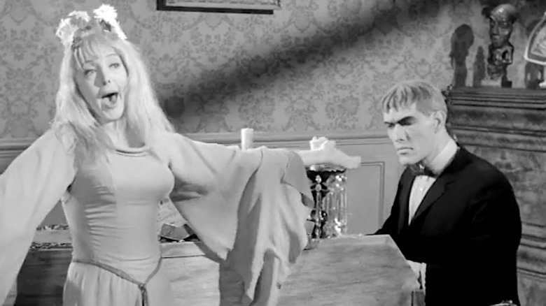 Ophelia Frump sings as Lurch plays the organ