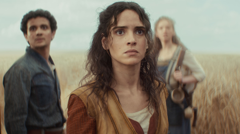 Bix Caleen (Adria Arjona) looks to the skies on Mina-Rau in Andor season 2