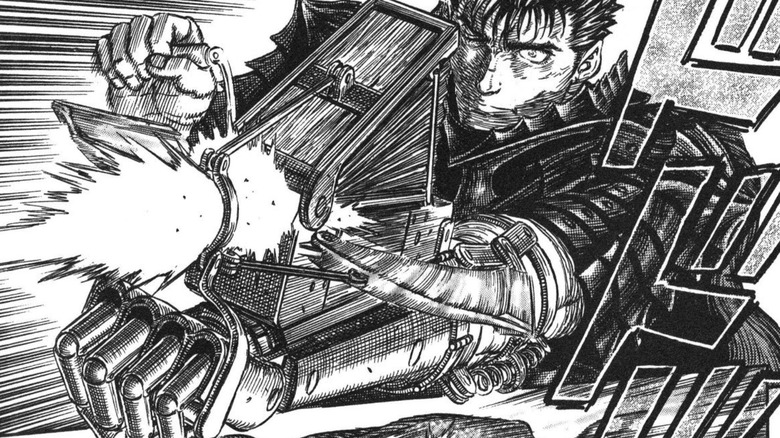Berserk Manga Guts crossbow on mechanical arm
