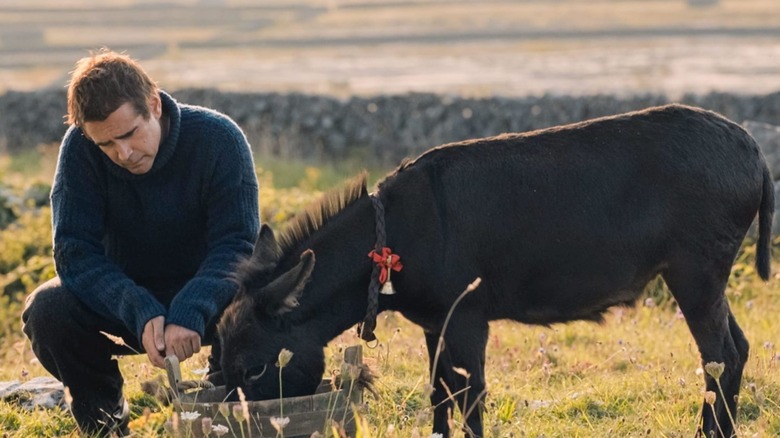 The Banshees of Inisherin Colin with donkey