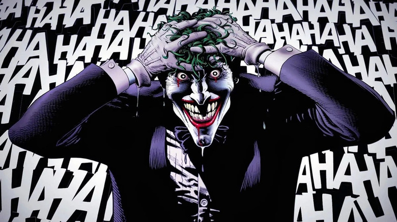 Joker sorri ao lidar com o cabelo na Brian Bolland's para matar a arte da piada