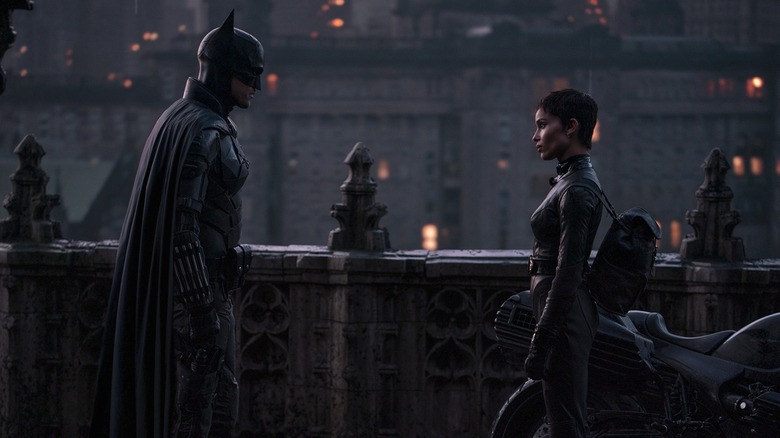 Robert Pattinson and Zoe Kravitz in The Batman