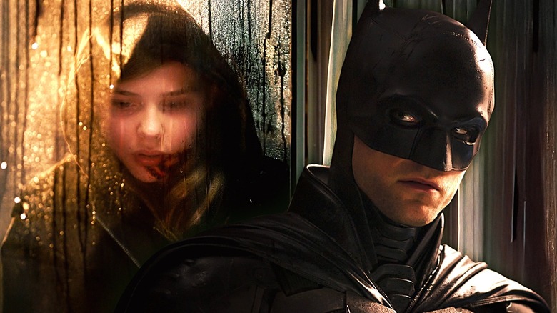 Composite image of Chloë Grace Moretz as Abby in Let Me In and Robert Pattinson as Batman in The Batman (2022)