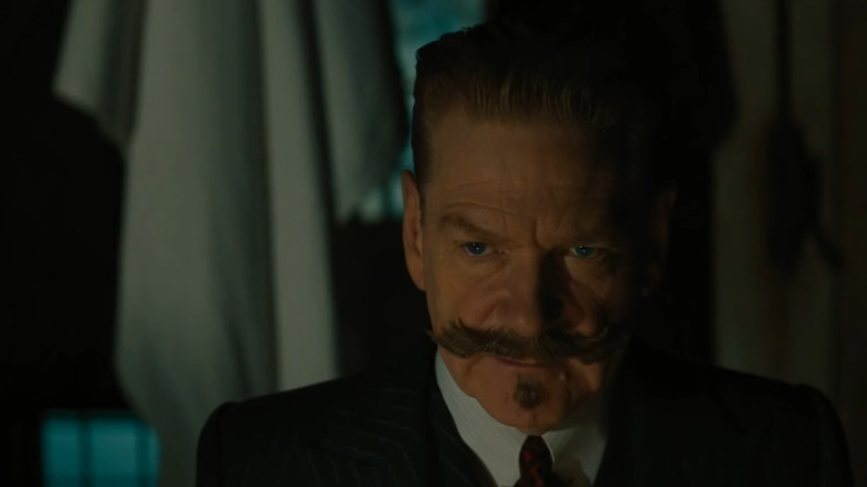 Hercule Poirot looking upset in A Haunting in Venice