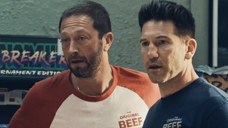 Richie and Mikey looking surprised at the Beef on The Bear