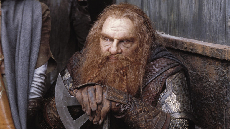 Gimli looking serious in The Two Towers