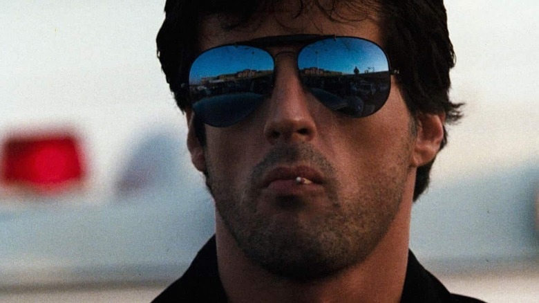 Sylvester Stallone in mirrored aviators
