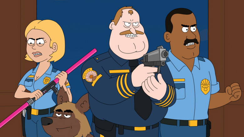 Chief Crawford and Paradise police force burst through door