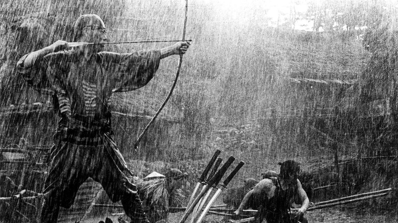 Samurai in the rain, bow