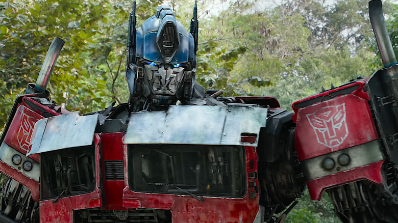 Optimus in a forest