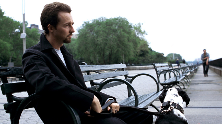 Edward Norton on a bench in 25th Hour