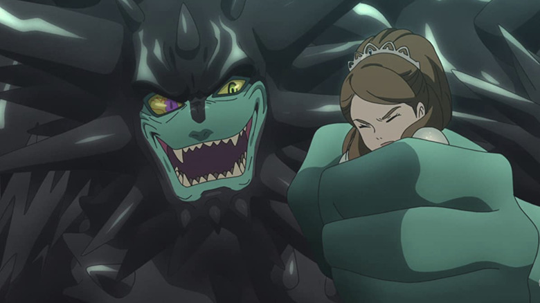 A monster holding the princess