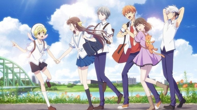 Tohru Honda walks with her friends in Fruits Basket (2019)