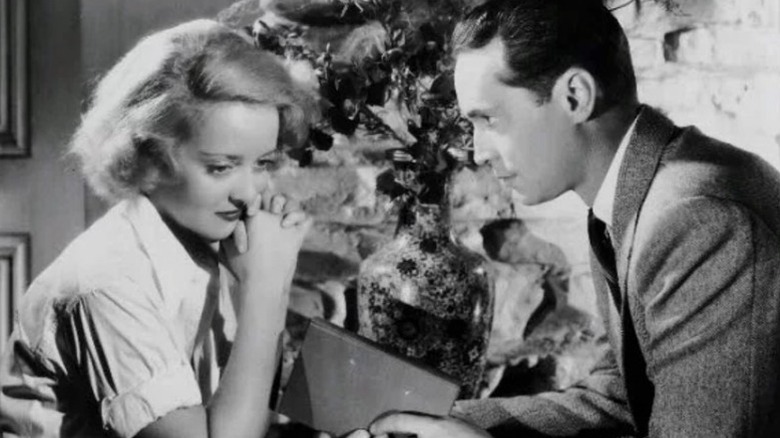 Bette Davis thinking intensely