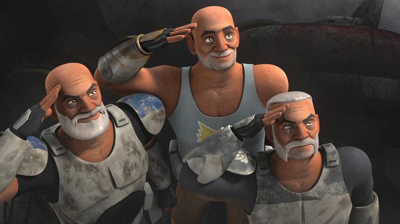 Clones saluting