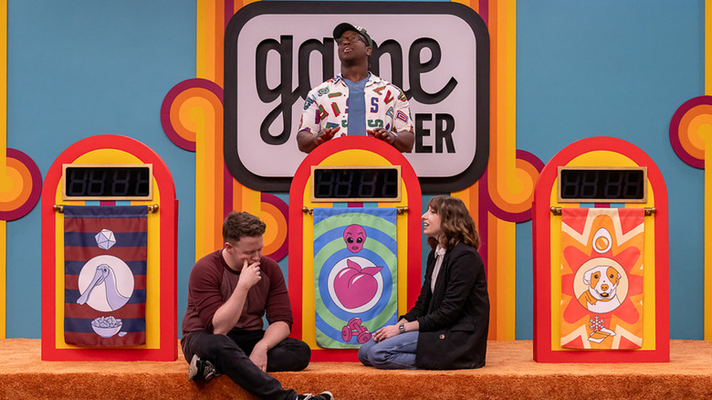 Brennan Lee Mulligan, Ify Nwadiwe, Katie Marovitch looking defeated on Game Changer