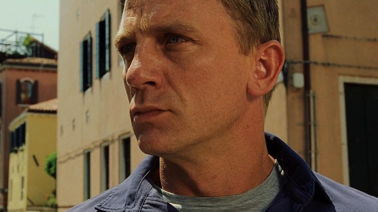 Daniel Craig as James Bond staring intensely in Casino Royale