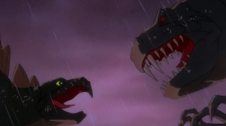 Fantasia Stegosaurus and t-rex face off