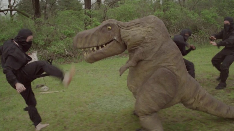 The VelociPastor Dinosaur fighting ninjas