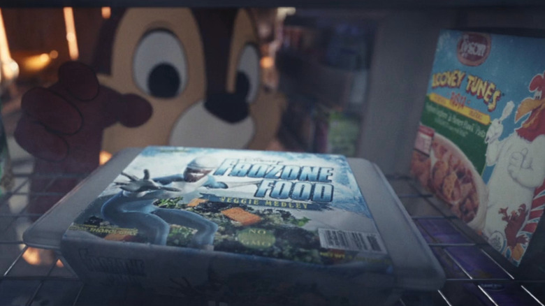Chip reaches for some Frozone Food in his freezer in "Chip n' Dale: Rescue Rangers"