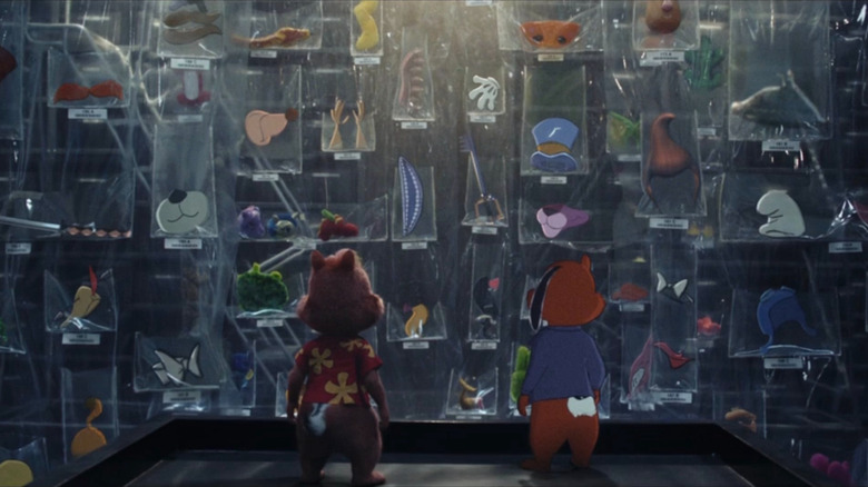 The parts wall in Sweet Pete's lair in "Chip n' Dale: Rescue Rangers"