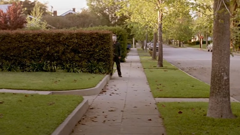 Michael Myers behind bushes