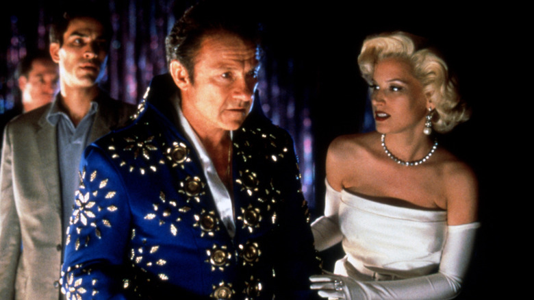 Johnathon Schaech as Byron Gruman, Harvey Keitel as Elvis, and Gretchen Mol as Beatrice Gruman in Finding Graceland