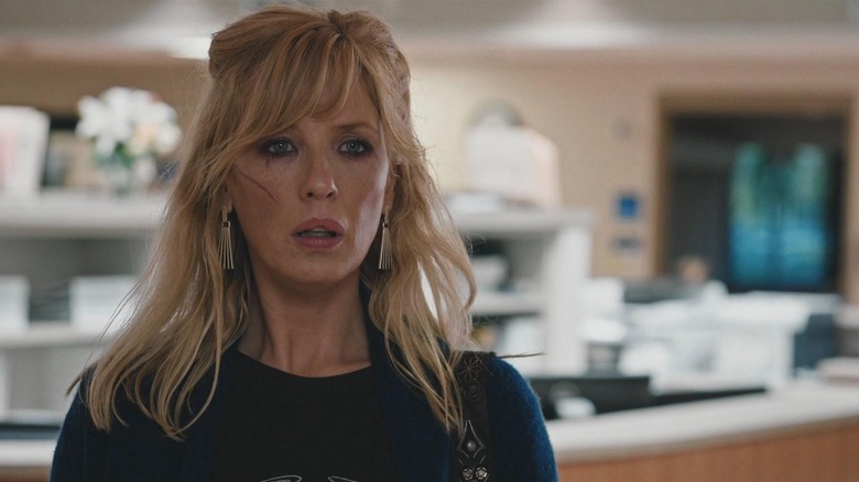Kelly Reilly as Beth Dutton in the hospital and seeing John still alive in the Yellowstone episode 