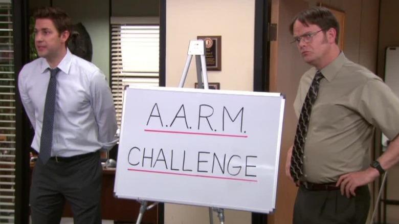 Jim and Manager Dwight in The Office