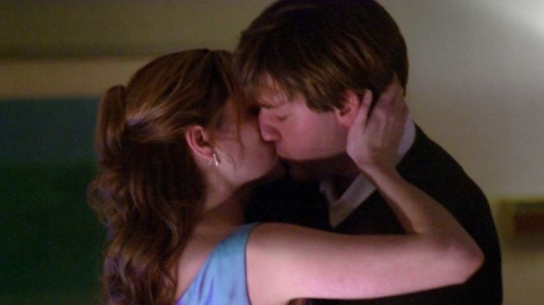 Jim and Pam kiss in The Office