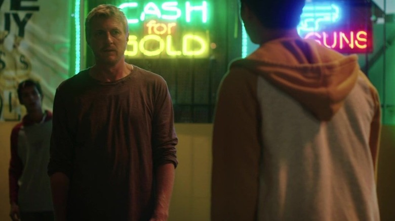 Johnny beating up Kyler in "Cobra Kai"