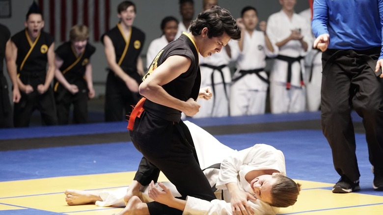 Miguel beating up Robby on Cobra Kai